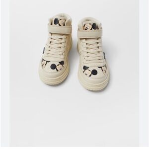 Zara Cream High-Top Kids Sneakers with Character Faces